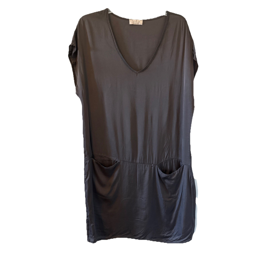 Sosia Made In Italy Women’s Brown Drop Waist Dress Rayon/viscose Blend Large